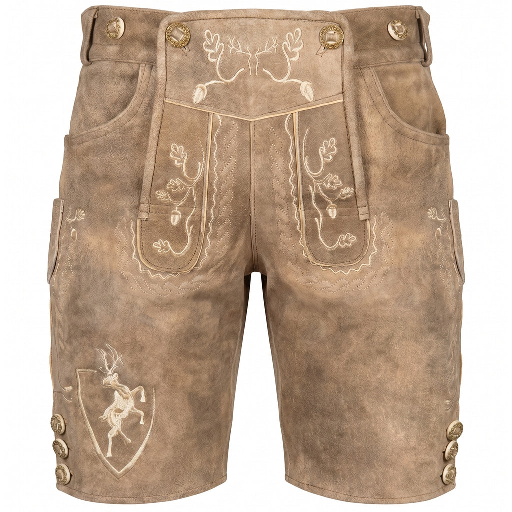 Lederhose Wildbock - Fels & Eiche - SET mit Hosenträgern
