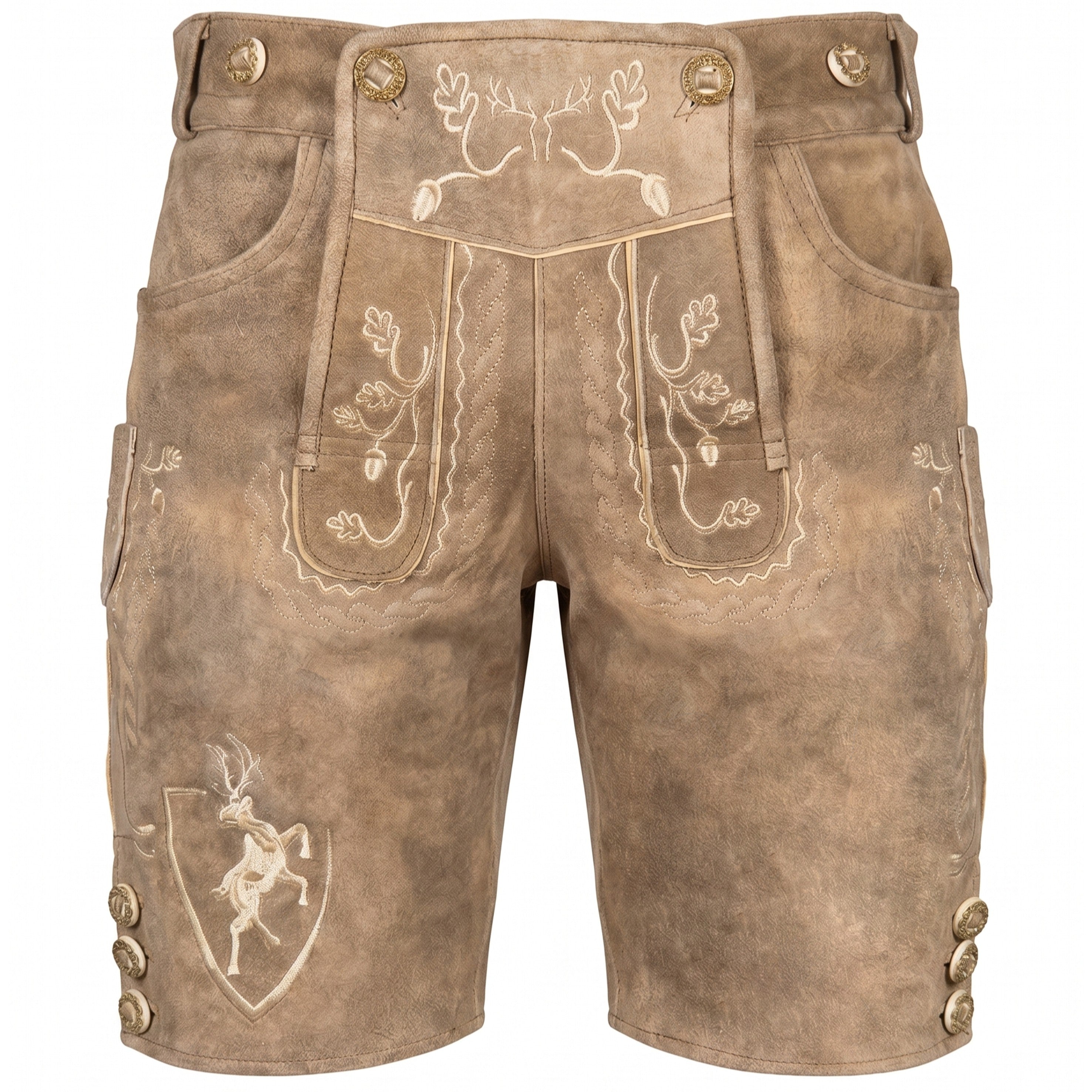 Lederhose Wildbock - Fels & Eiche - SET mit Hosenträgern