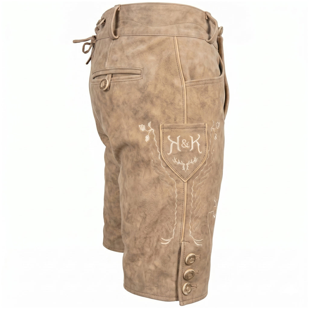 Lederhose Wildbock - Fels & Eiche - SET mit Hosenträgern
