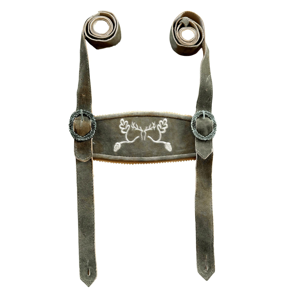 Lederhose Wildbock - olive - SET mit Hosenträgern