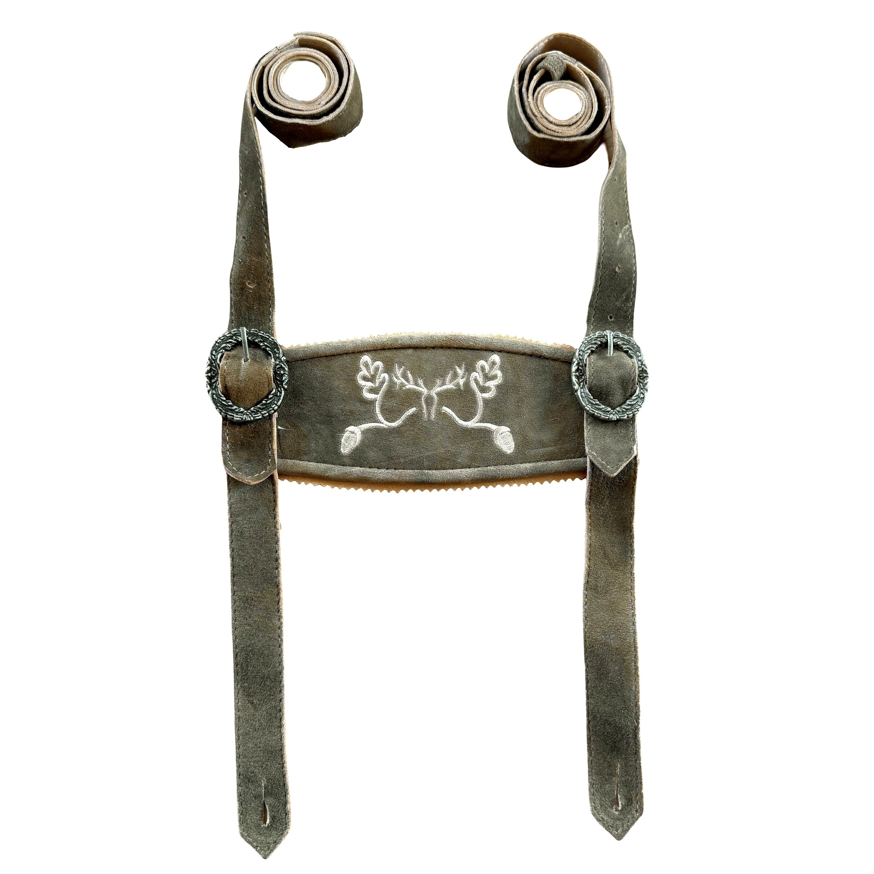 Lederhose Wildbock - olive - SET mit Hosenträgern