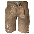 Lederhose Wildbock - braun - SET mit Gürtel
